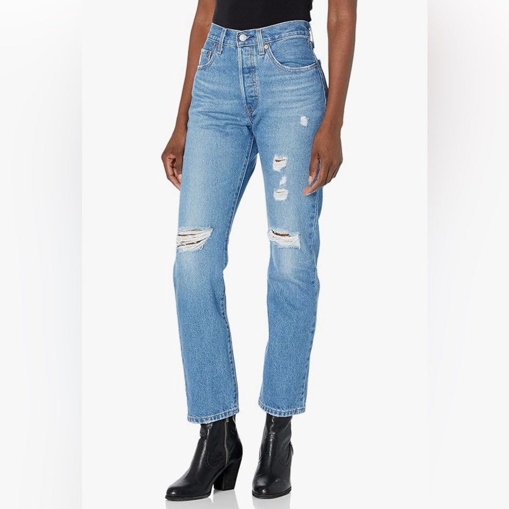501 HighRise Distressed StraightLeg Jeans Athens Crown, 29 (6-8)